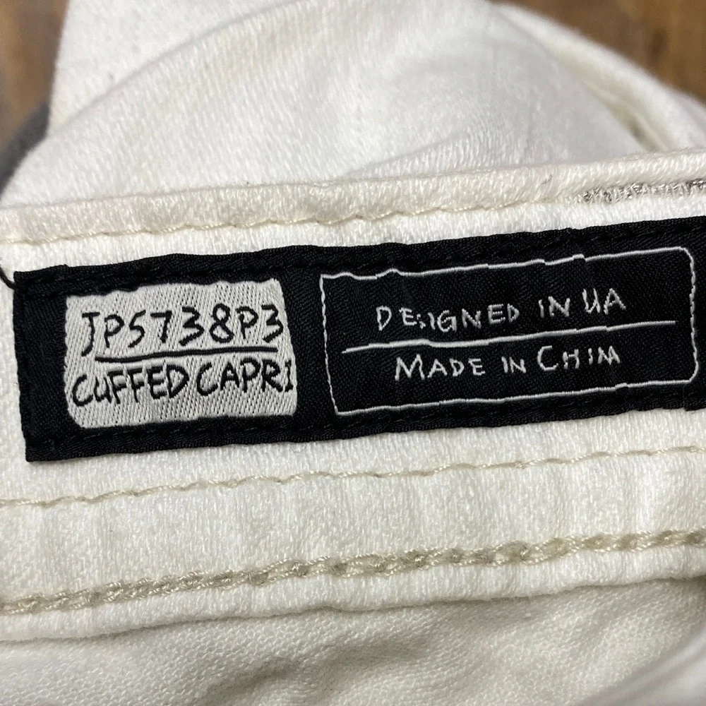 Miss Me‎ size 25 white capris Jeans with embroidery embellished pockets stretch - Picture 11 of 14